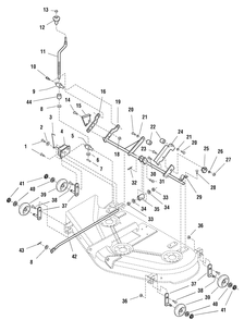 50" Mower Deck - Height Adjustment Group Diagram and Parts List for 2277700-107277700-ZT7000 2004 Briggs and Stratton Lawn Tractor